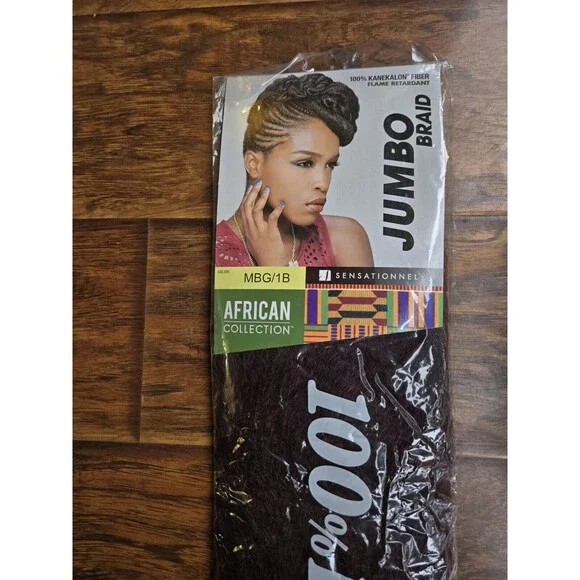 Sensationnel African Collection Hair Extension Jumbo Braid MBG/1B 100% Kanekalen - Picture 7 of 7